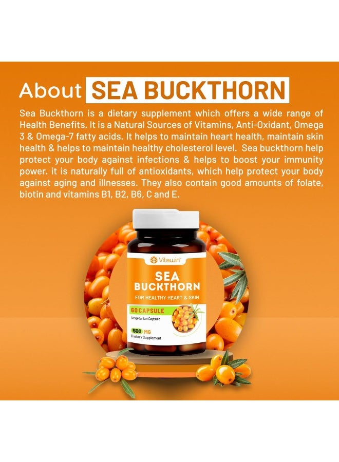 Vitawin Sea Buckthorn Natural Herbal Nutrition Supplement 60 Capsules - Image 3