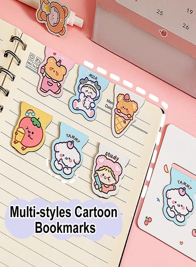 Newvent® 10Pcs Cute Cartoon Magnetic Bookmarks | Stationery Magnetic Book Page Holder for Student, Office Supplies | Double-Sided Paper Magnet Clip - Image 2