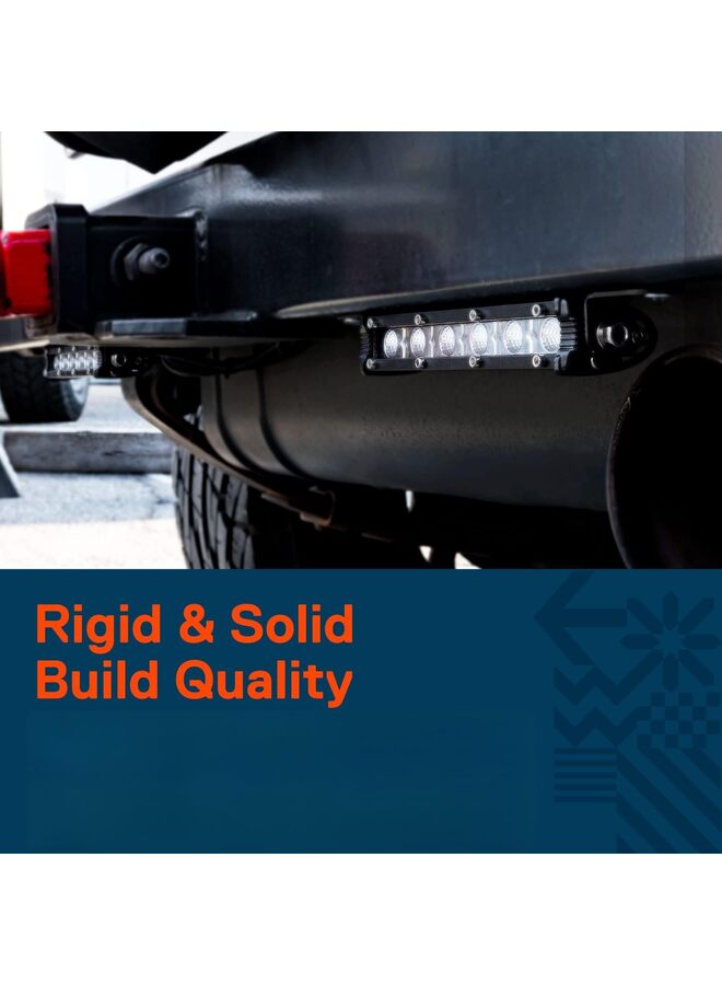 يُسلِّم شريط إضاءة LED للطرق الوعرة، صف واحد، فائق النحافة، قطعتان، 7 بوصات، [1530 لومن] [18 وات] [مقاومة للماء IP68] [12 فولت - 24 فولت]، مصابيح ضباب/قيادة/عمل للشاحنات والسيارات رباعية الدفع - ضوء كاشف بزاوية 60 درجة - Image 2