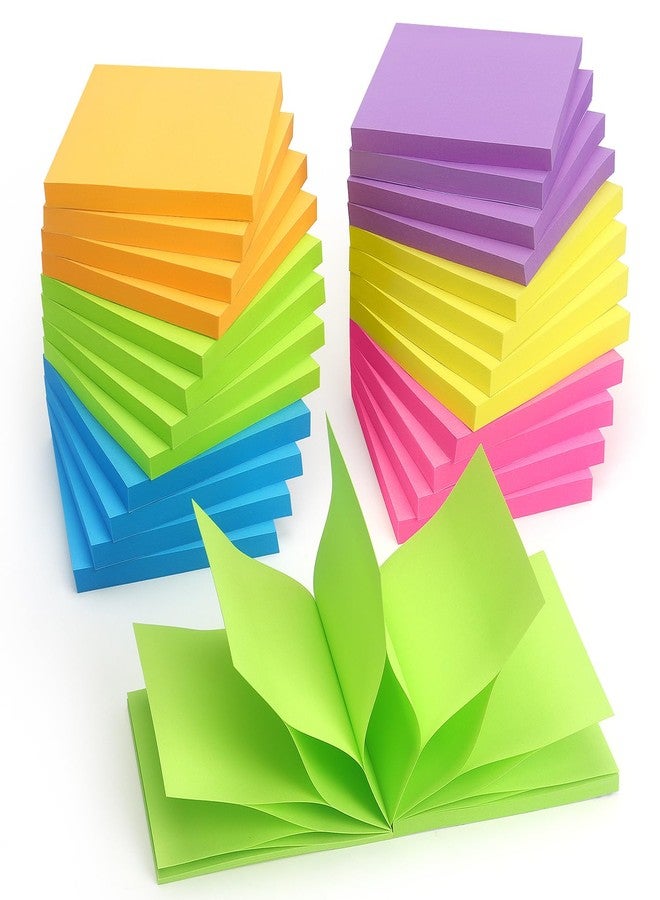 Winner Aura Pop Up Sticky Notes 3x3 inch Bright Colors Self-Stick Pads 24 Pads/Pack 70 Sheets/Pad Total 1680 Sheets - Image 1