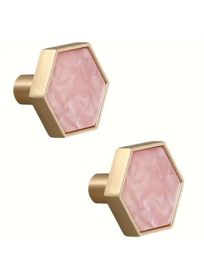 Modern Hexagonal Drawer Pulls Matte Golden Finish 3pcs Heavy Duty Kitchen Cabinet Knobs - Image 4