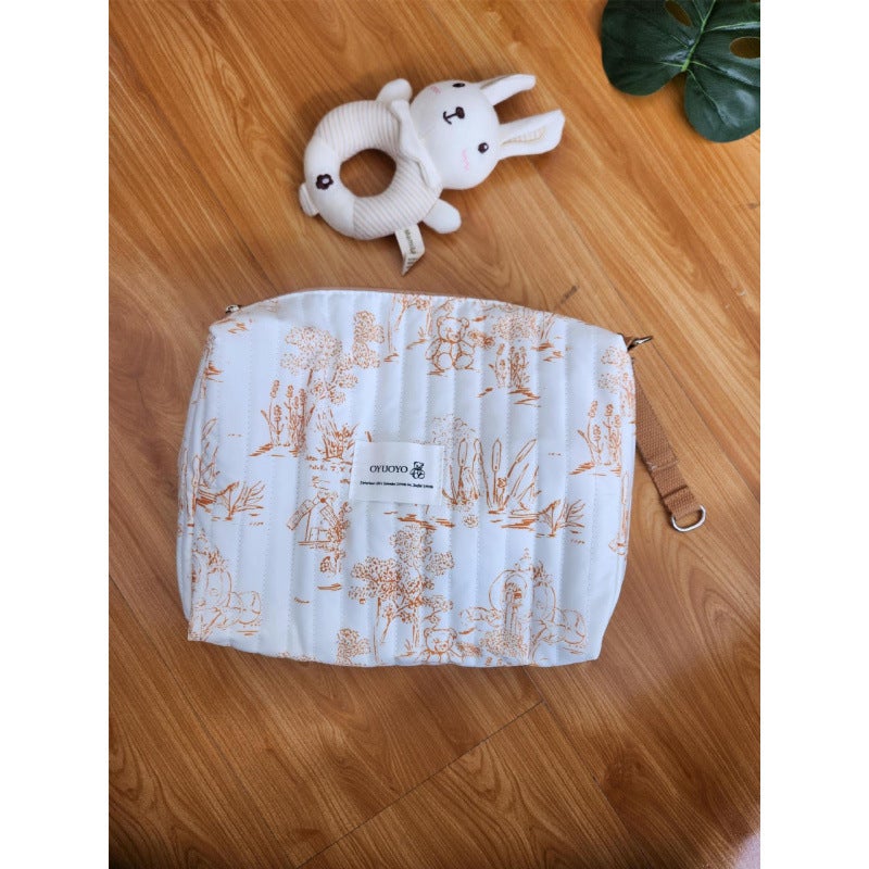 Korean Ins New Printed Baby Stroller Hanging Bag Diaper Bag Lightweight Mommy Bag Home Storage Bag - Image 1