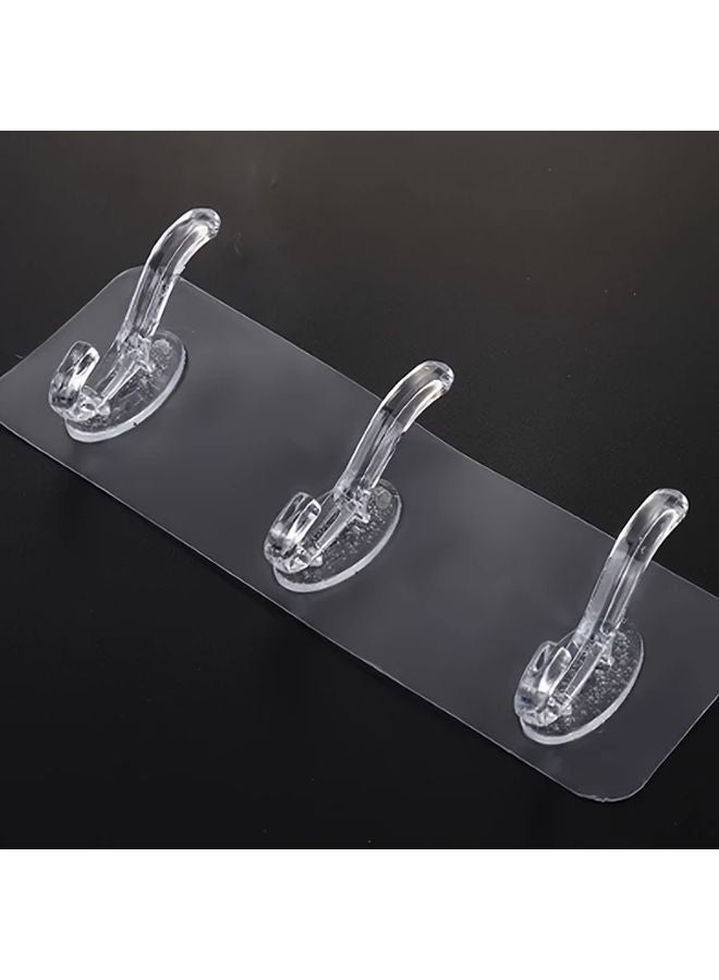 White Adhesive Hooks No Drill Super Strong Wall Sticking For Kitchen Bathroom - Image 1