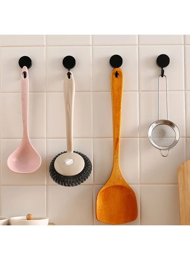 White Adhesive Hooks No Drill Super Strong Wall Sticking For Kitchen Bathroom - Image 5