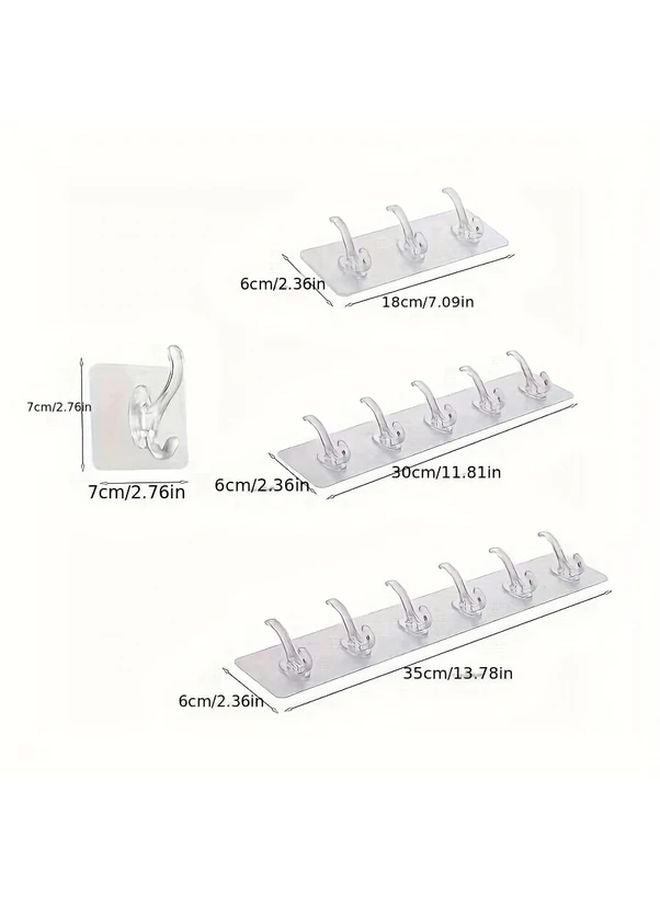 White Adhesive Hooks No Drill Super Strong Wall Sticking For Kitchen Bathroom - Image 4