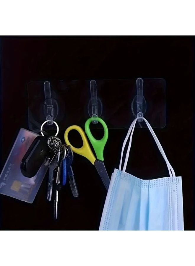 White Adhesive Hooks No Drill Super Strong Wall Sticking For Kitchen Bathroom - Image 3