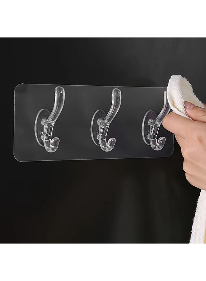 White Adhesive Hooks No Drill Super Strong Wall Sticking For Kitchen Bathroom - Image 2