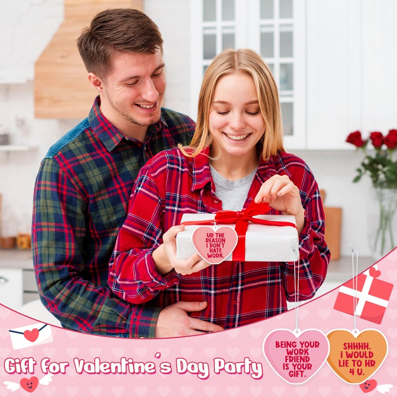 Laffact Valentineâ€™s Day Car Air Fresheners - 12Pcs Colorful Conversation Heart Individually Wrapped Air Fresheners Hanging Heart Shaped Incense Chips Long Lasting Scented Paper for Funny Coworker Gift - Image 5