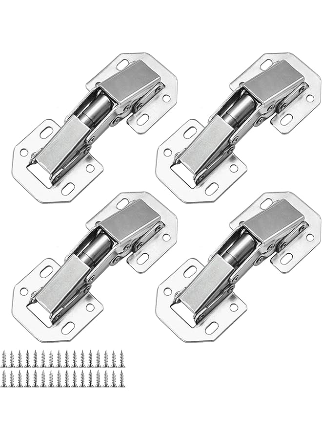 Cabinet Door Hinges – Full Overlay Hydraulic Concealed Soft Closing Hinges for Frameless & Foldable Kitchen Cabinet Doors