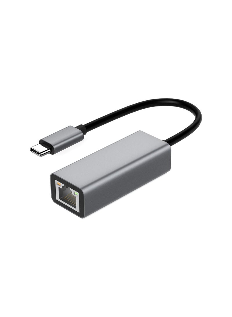 USB C to Ethernet Adapter – 100Mbps RJ45 LAN Network Adapter for Type-C Devices – Plug & Play Wired Internet Connection 