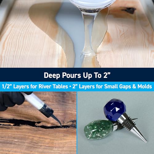TotalBoat Thickset Deep Pour Epoxy Resin Kit - Gallon Crystal Clear Formula for 1/2" - 2” Pours - Fast Cure Epoxy Resin for Casting, River Tables, Flower Preservation, DIY Crafts & Wood Filler - Image 3