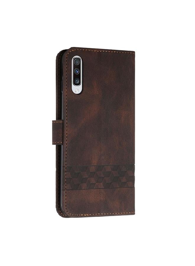 S-TOP Case For Samsung Galaxy A50 Cubic Skin Feel Flip Leather Phone Case - Image 3