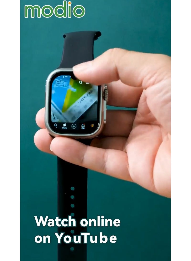 Modio ST10 Smartwatch with 2.2 Inch Display Dual Camera Sim Card Slot and 3 Pair Straps Designed for Ladies and Gents Black - Image 4