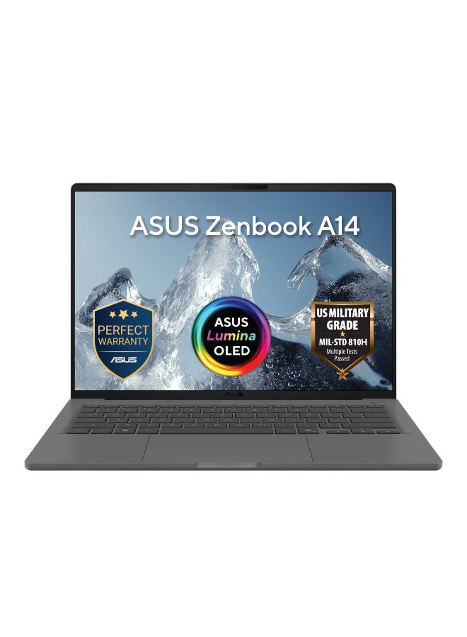 ASUS Zenbook A14 Laptop With 14-Inch Display,Qualcomm Snapdragon X2 Elite/16GB/1TB PCIE G4 SSD/Qualcomm UMA/Windows 11 Home/ Matte Gray - Image 1