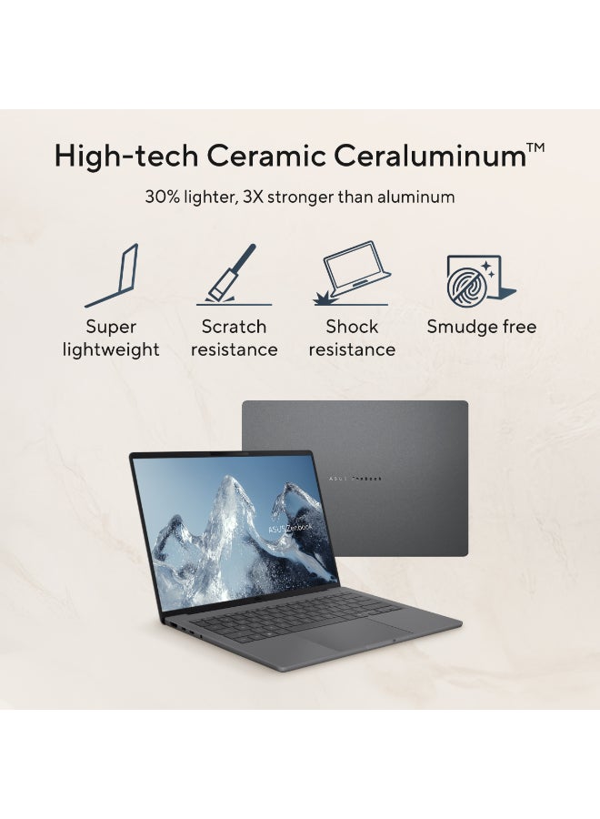 ASUS Zenbook A14 Laptop With 14-Inch Display,Qualcomm Snapdragon X2 Elite/16GB/1TB PCIE G4 SSD/Qualcomm UMA/Windows 11 Home/ Matte Gray - Image 4