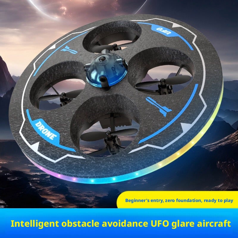Foam Remote Control UFO Drone with Obstacle Avoidance, 4-Channel, for Kids - Image 1