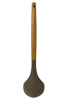 YOLO Deep Soup Ladle Kitchen Utensil Silicone Cooking Utensils Wood Handle Gadgets for Nonstick Cookware-32cm  - Image 2