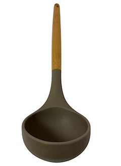 YOLO Deep Soup Ladle Kitchen Utensil Silicone Cooking Utensils Wood Handle Gadgets for Nonstick Cookware-32cm  - Image 3