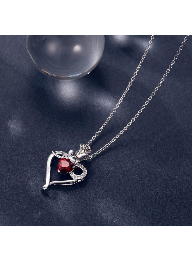 NINAMAID Heart Necklace Birthstone Necklaces For Women 925 Sterling Silver Rose Flower Mother Daughter Mom Necklace Gifts For Mom Women Her - Image 5
