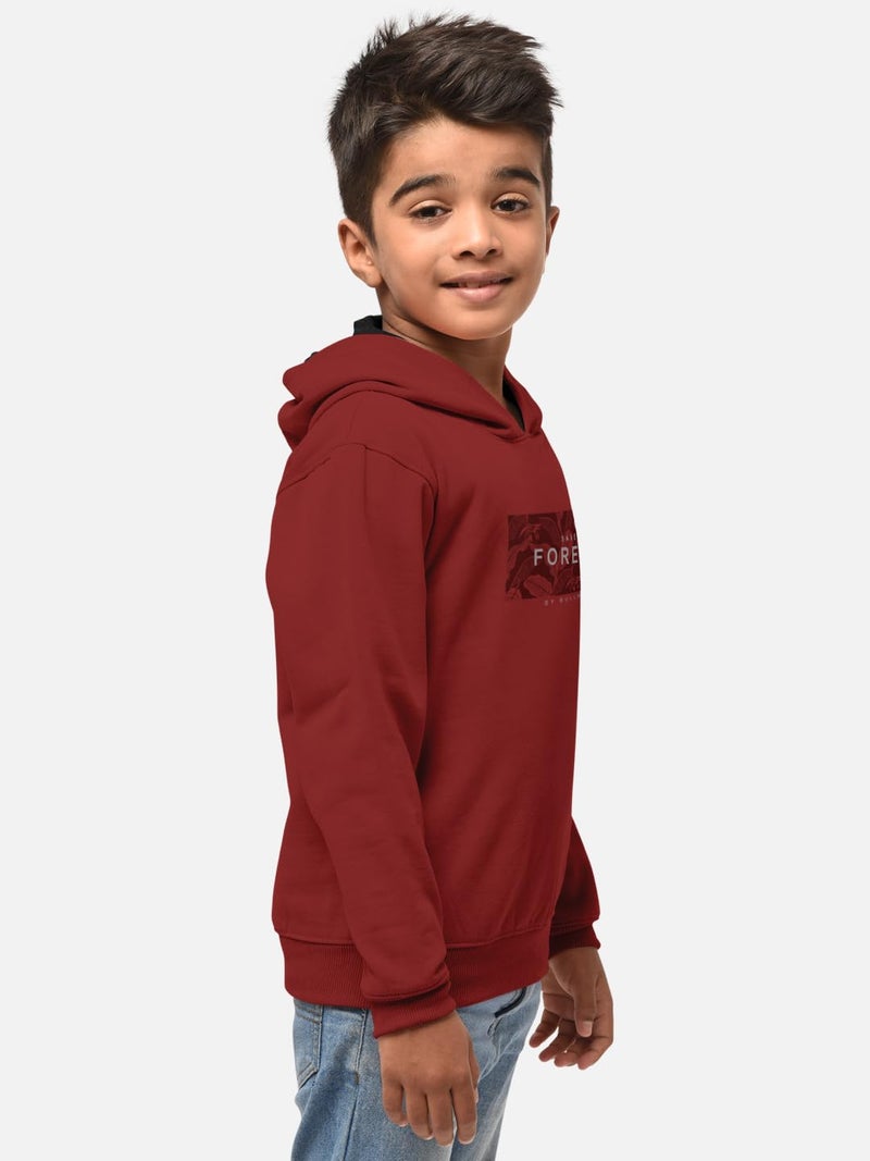 HELLCAT Printed Cotton Blend Full Sleeve Hoodie T-Shirt Jogger Trackpant Clothing Set for Boys Rust/Black 5-6 Years - Image 4