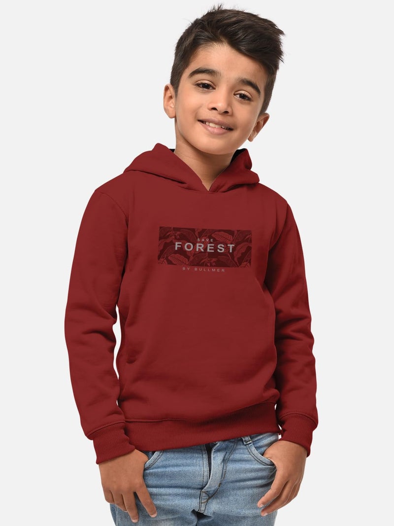 HELLCAT Printed Cotton Blend Full Sleeve Hoodie T-Shirt Jogger Trackpant Clothing Set for Boys Rust/Black 5-6 Years - Image 3