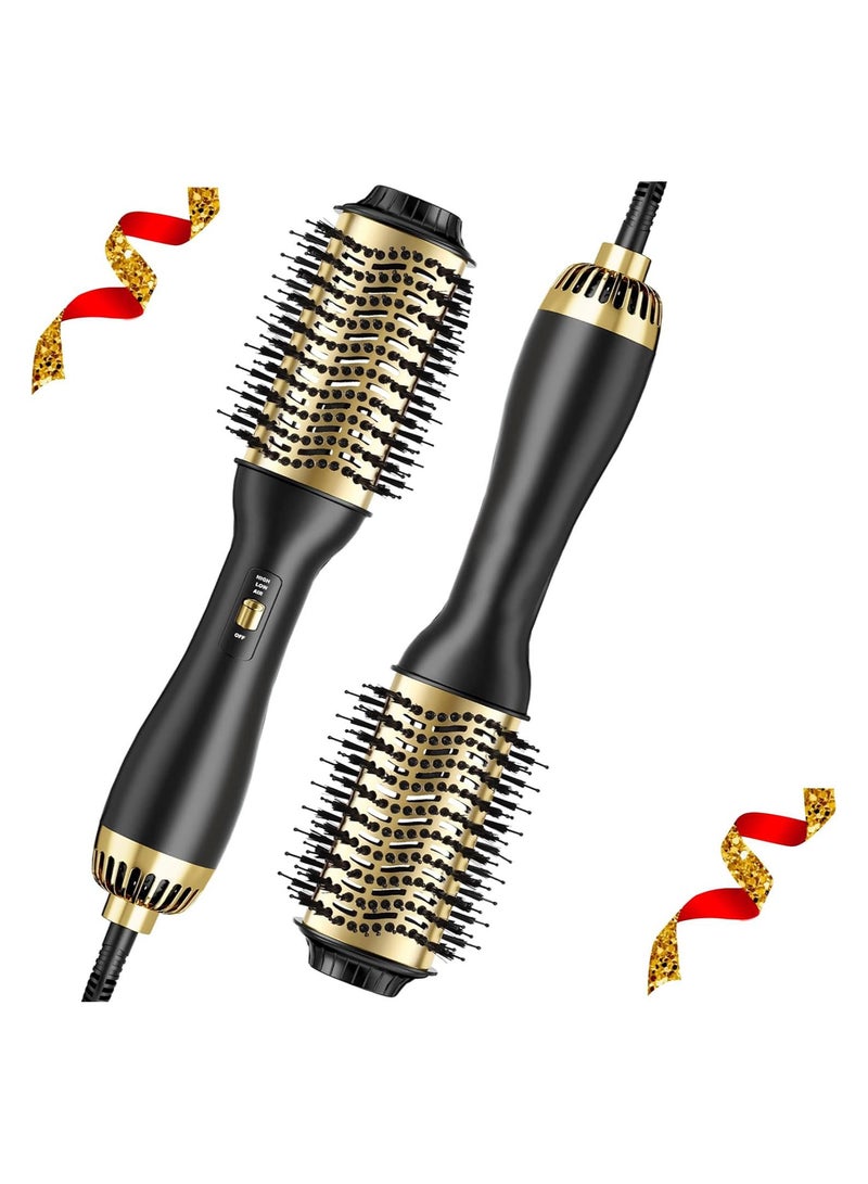 SYOSI فرشاة تجفيف الشعر الاحترافية، فرشاة مجفف الشعر في فرشاة واحدة أيونية، فرشاة هواء ساخن احترافية للصالونات، تصفيف الشعر بالسيراميك، مجفف شعر 4 في 1 ومكثف مع أسطوانة بيضاوية، لجميع أنواع الشعر - Image 1