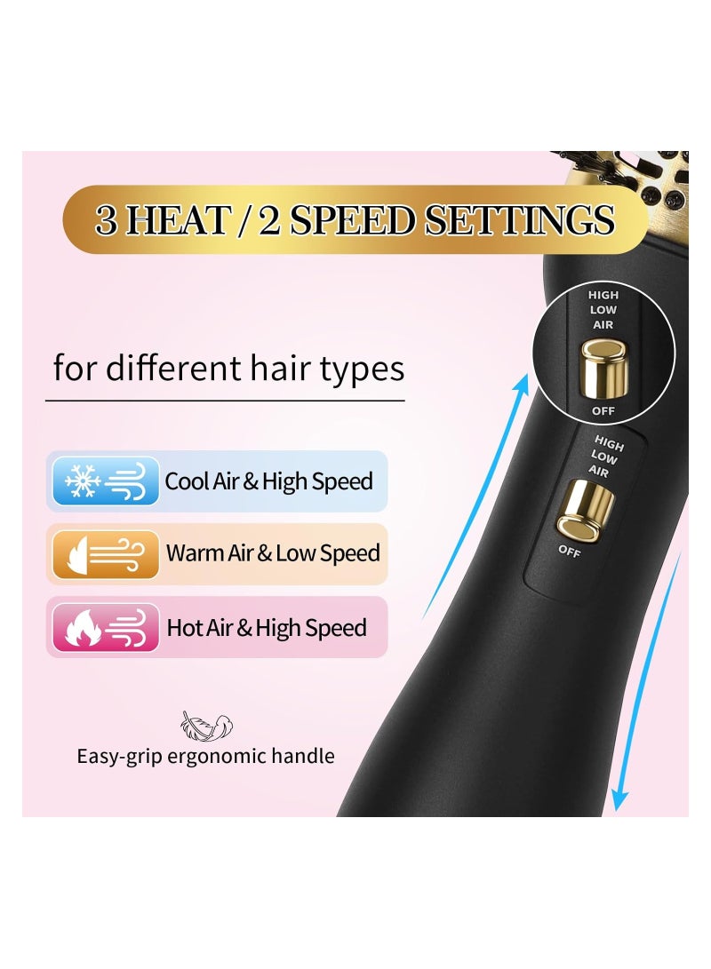 SYOSI فرشاة تجفيف الشعر الاحترافية، فرشاة مجفف الشعر في فرشاة واحدة أيونية، فرشاة هواء ساخن احترافية للصالونات، تصفيف الشعر بالسيراميك، مجفف شعر 4 في 1 ومكثف مع أسطوانة بيضاوية، لجميع أنواع الشعر - Image 5