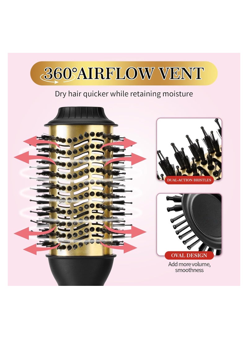 SYOSI فرشاة تجفيف الشعر الاحترافية، فرشاة مجفف الشعر في فرشاة واحدة أيونية، فرشاة هواء ساخن احترافية للصالونات، تصفيف الشعر بالسيراميك، مجفف شعر 4 في 1 ومكثف مع أسطوانة بيضاوية، لجميع أنواع الشعر - Image 4