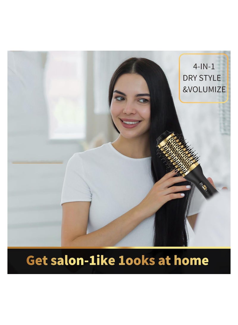 SYOSI فرشاة تجفيف الشعر الاحترافية، فرشاة مجفف الشعر في فرشاة واحدة أيونية، فرشاة هواء ساخن احترافية للصالونات، تصفيف الشعر بالسيراميك، مجفف شعر 4 في 1 ومكثف مع أسطوانة بيضاوية، لجميع أنواع الشعر - Image 3