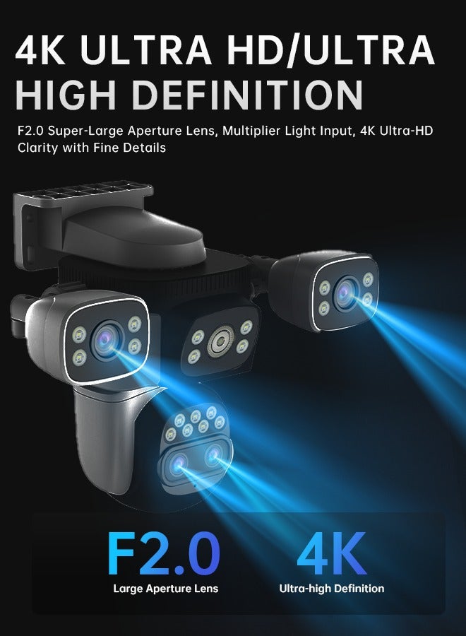 Generic Four-camera Ultra-clear Outdoor Security Camera with Night Vision Function, Remote Monitoring Intercom, WIFI Connection  - Image 2