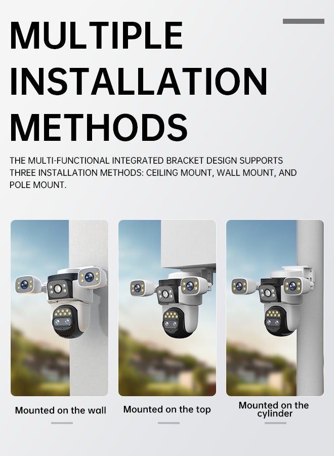 Generic Four-camera Ultra-clear Outdoor Security Camera with Night Vision Function, Remote Monitoring Intercom, WIFI Connection  - Image 3