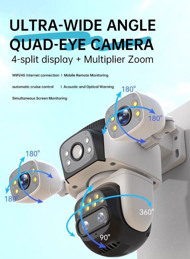 Generic Four-camera Ultra-clear Outdoor Security Camera with Night Vision Function, Remote Monitoring Intercom, WIFI Connection  - Image 5