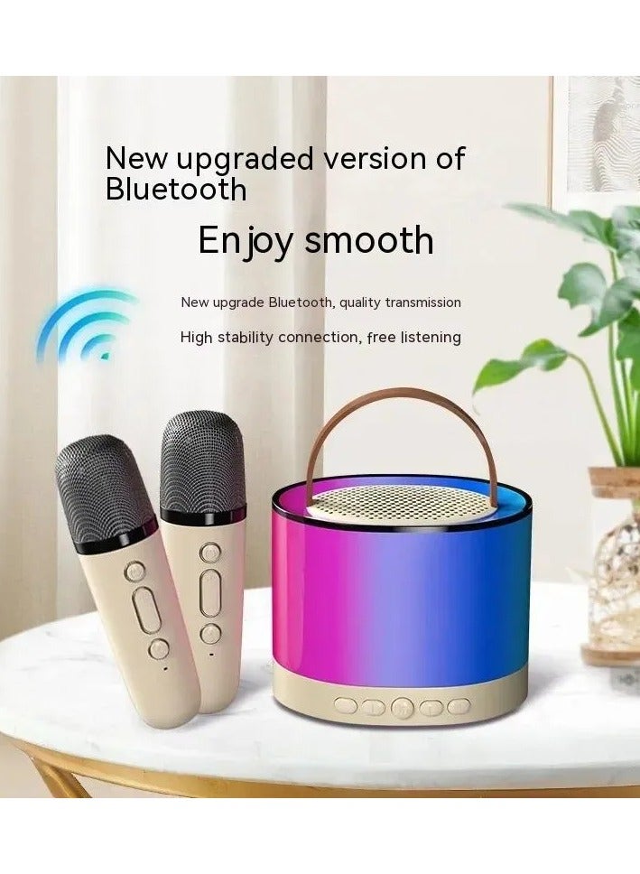 Wireless Bluetooth Speaker with Microphone, RGB Music Player Karaoke Machine for Home - Image 4