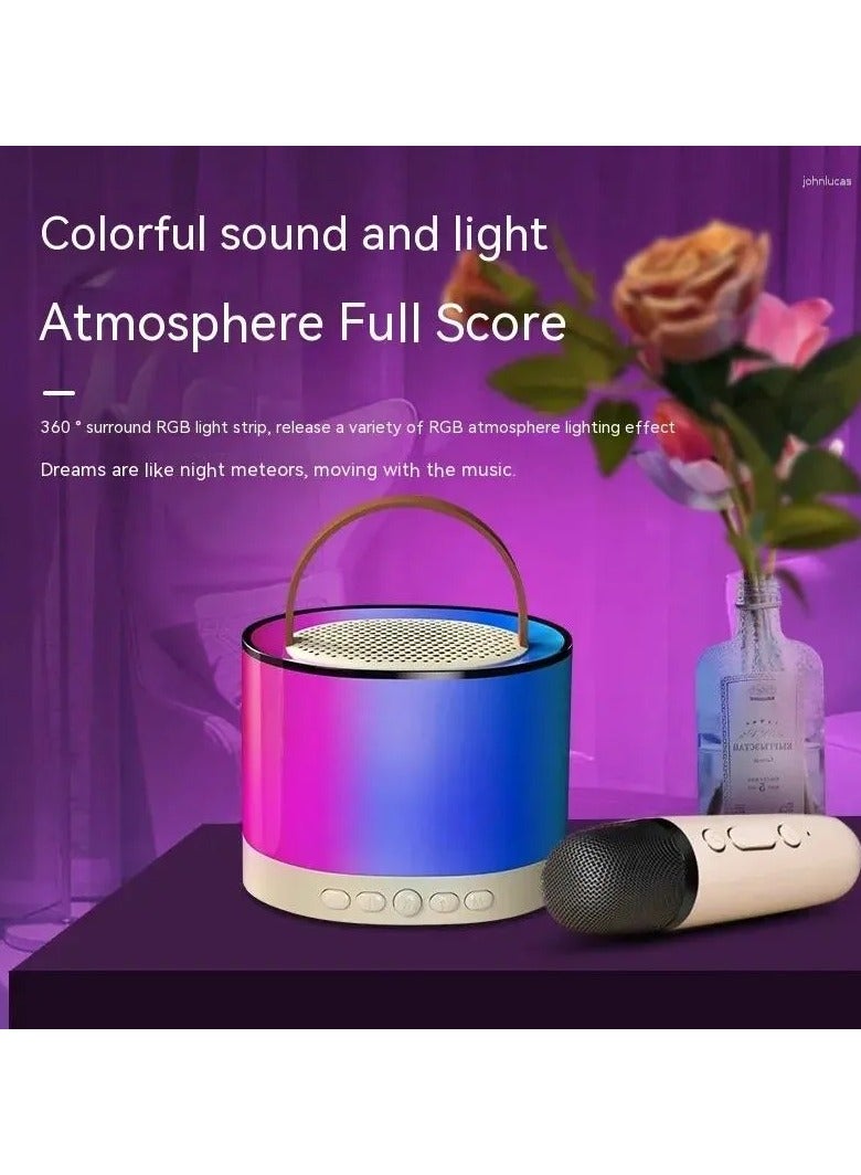 Wireless Bluetooth Speaker with Microphone, RGB Music Player Karaoke Machine for Home - Image 5