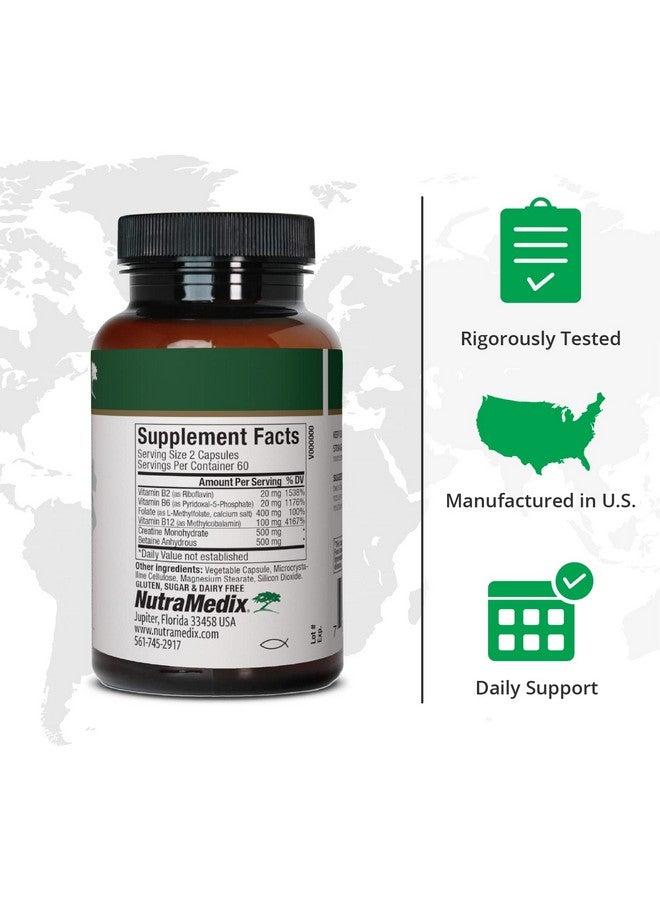 NutraMedix Methyl Complete - Complete Methylation & Energy Support Capsules - Vitamin B2, B6, B12 & Folate - with Creatine Monohydrate & Betaine Anhydrous (120 Count) - Image 2