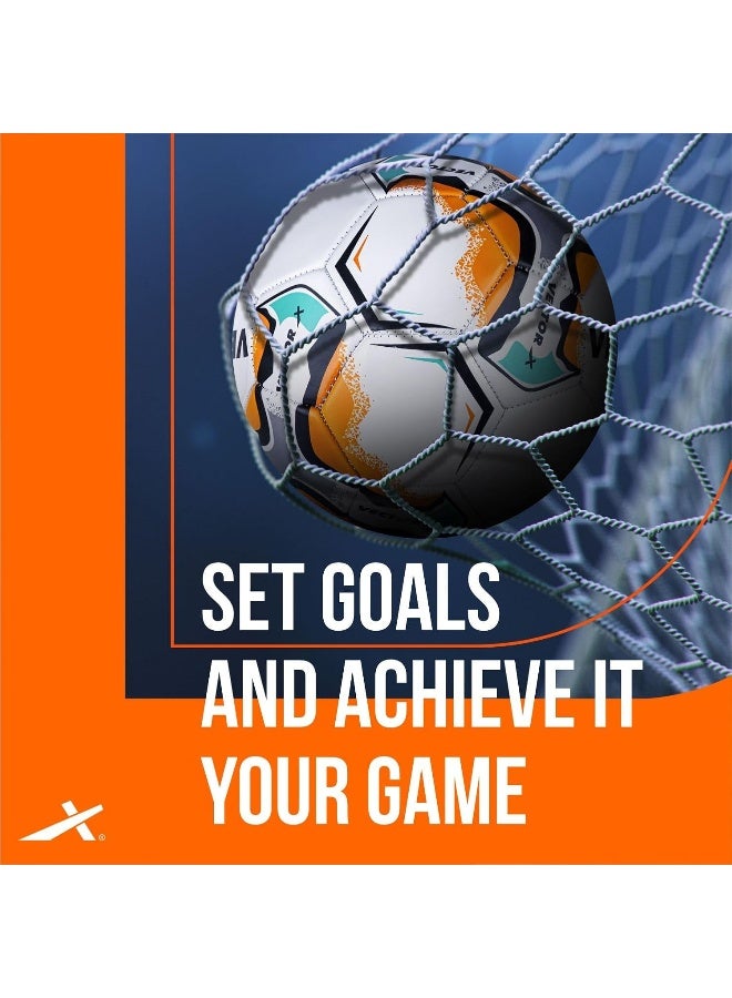 Vector X Elevate PVC Machine Stitched Football Butyl Bladder White Orange Size 5 - Image 5