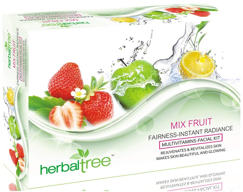 Herbal Tree Mix Fruit Facial Kit For Detoxifies, Rejuvenating, Brightening & Glowing Skin With Multifruits Extracts & Multi Vitamins For Reduce Wrinkle & Fine Lines | Women & Men (525 Gm + 5 Ml) - Image 1