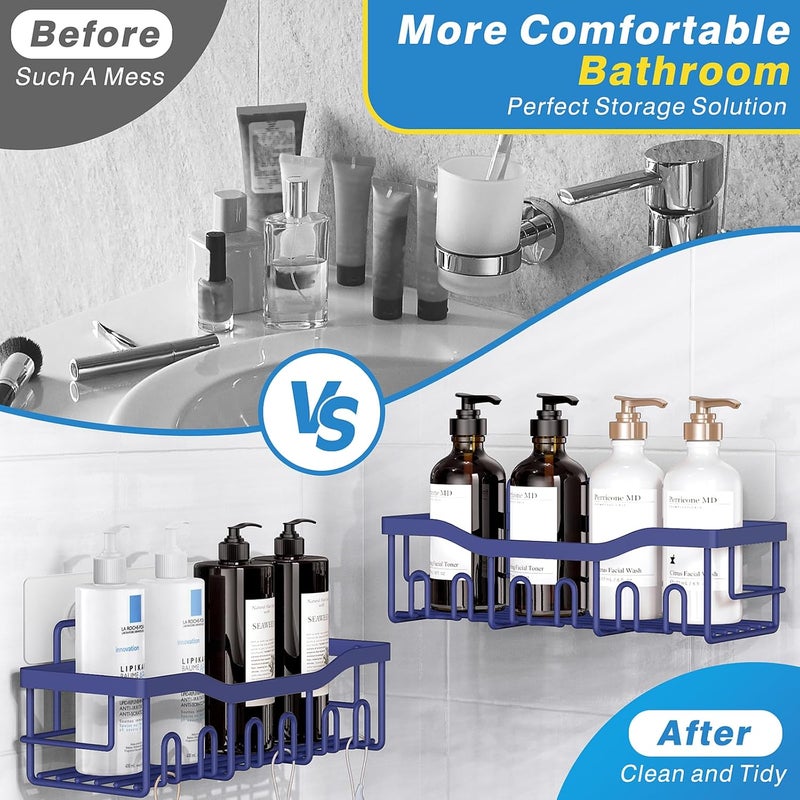 EUDELE Shower Caddy 5 Pack,Adhesive Shower Organizer for Bathroom Storage&Home Decor&Kitchen,No Drilling,Large Capacity,Rustproof Stainless Steel Bathroom Organizer,Shower Shelves for Inside Shower - Image 3