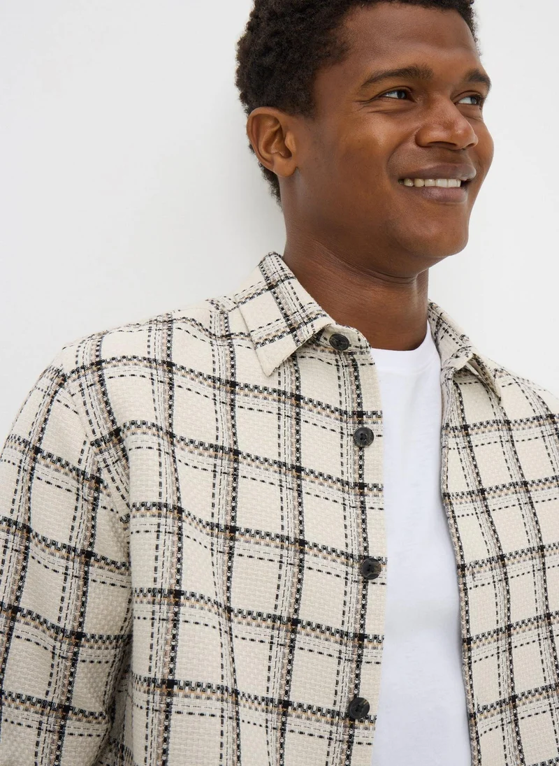 Matalan Ecru Check Textured Shacket