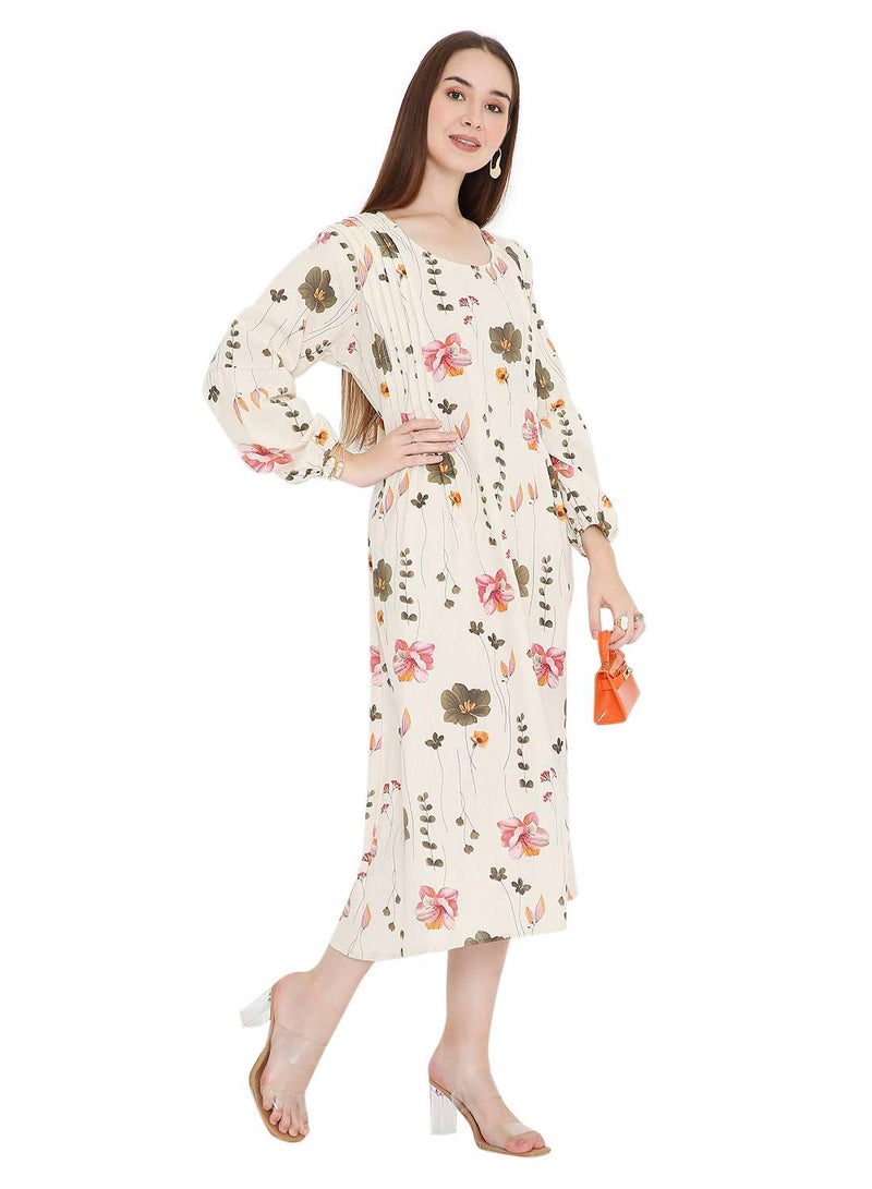 HANA & SARA HIGH QUALITY SHORT PRINTED FARASHA ARABIC KAFTAN JALABIYA DRESS  - Image 1