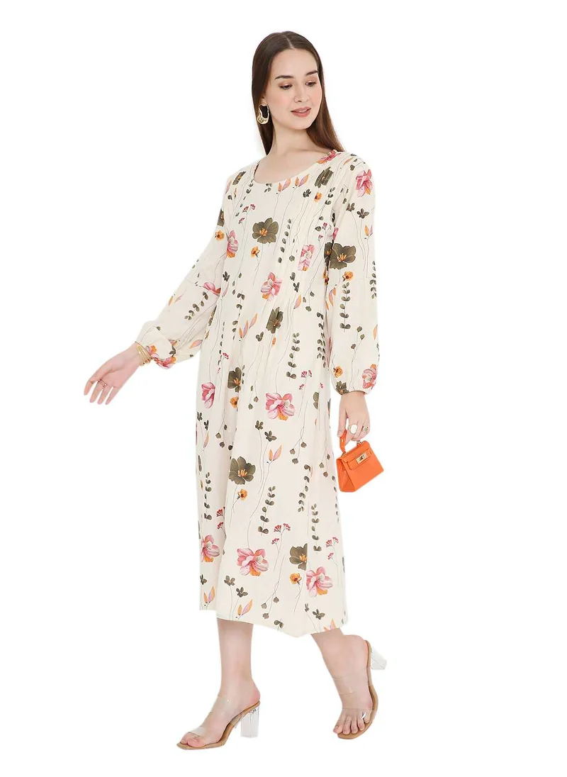 HANA & SARA HIGH QUALITY SHORT PRINTED FARASHA ARABIC KAFTAN JALABIYA DRESS