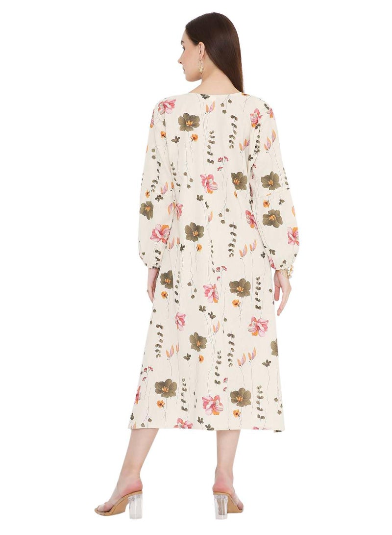 HANA & SARA HIGH QUALITY SHORT PRINTED FARASHA ARABIC KAFTAN JALABIYA DRESS  - Image 2