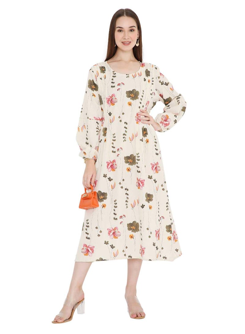 HANA & SARA HIGH QUALITY SHORT PRINTED FARASHA ARABIC KAFTAN JALABIYA DRESS  - Image 4