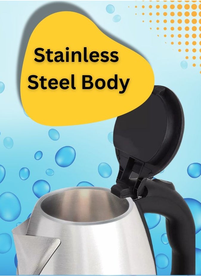Microplus - Microplus Rapid Boil Electric Kettle - 1500W | 1.5L Capacity | Fast Heating | 360° Rotary Base | Auto Shut-Off | Boil Dry Protection | Stainless Steel Body | Non Slippery Handle | Instant Hot Water for busy professionals, families, office workers & tea coffee enthusiasts - Image 1
