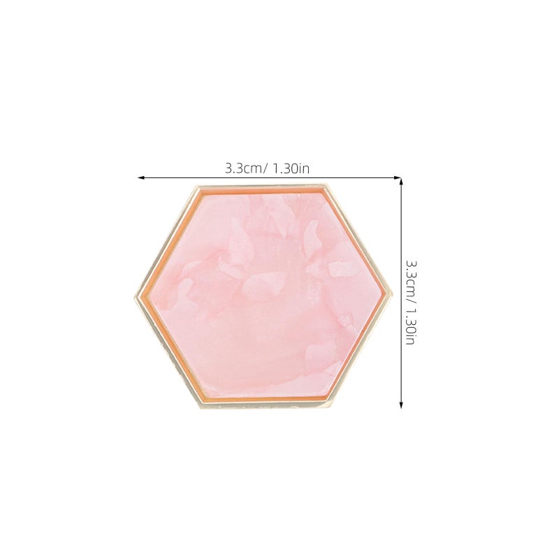 Pink Hexagon Brass Cabinet Knobs And Drawer Pulls Set Of 4 Single Hole Hardware - Image 3