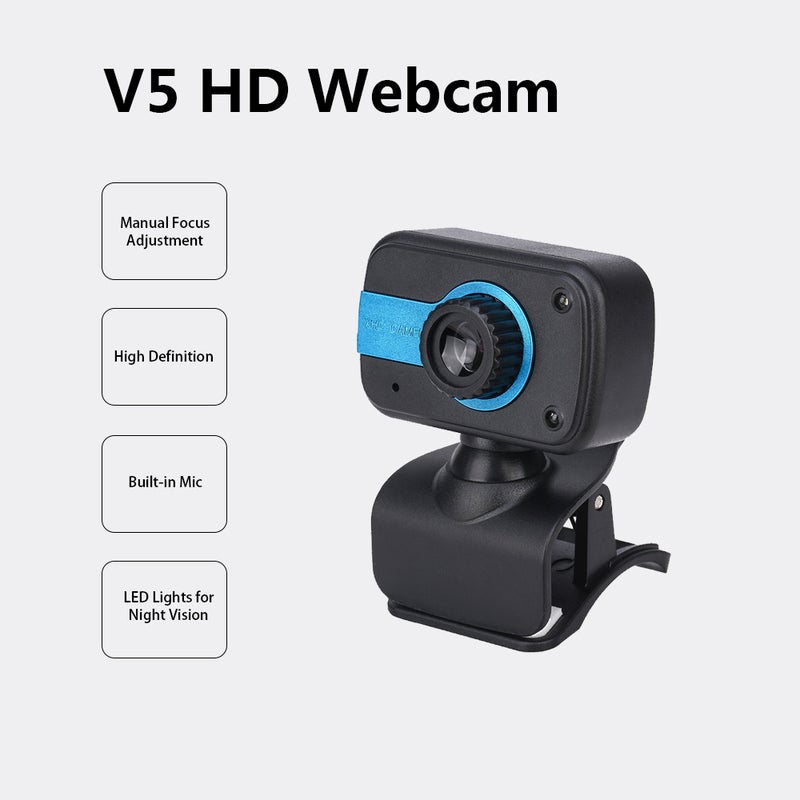 Portable HD Webcam 480P 30fps Camera with Mount Clip Built-in Microphone Notebook Laptop PC Desktop Computer Web Video Camera USB Plug & Play for Online Conferences Meeting Video Call Live Streaming - Image 5