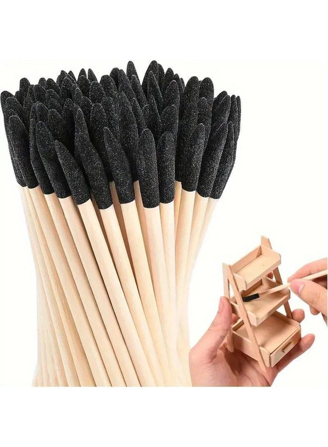 20pcs Dual Purpose Wooden Sanding Sticks With Precision Frosted Tips For Crafts Model Making - Image 2