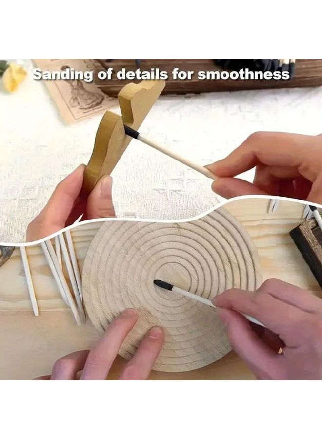 20pcs Dual Purpose Wooden Sanding Sticks With Precision Frosted Tips For Crafts Model Making - Image 4