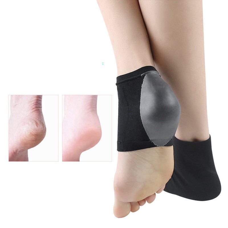 1 Pair of Heel Socks Gel Anti-dryness Heel Moisturizing Socks for Women Lady Girls (Black) - Image 4