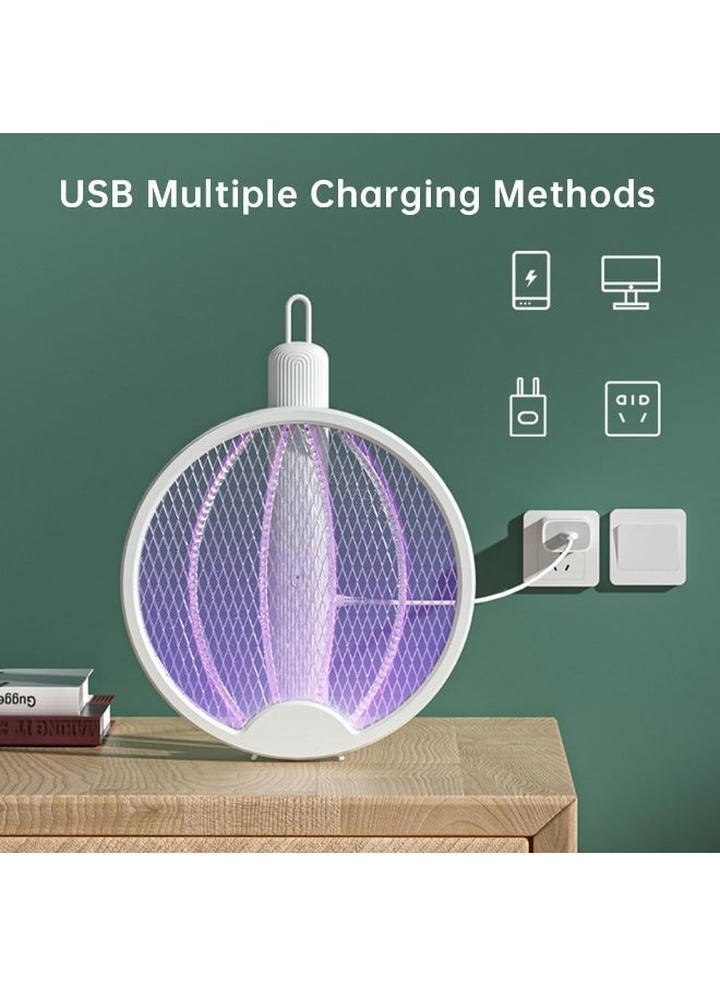 إلترازون Electric Fly Swatter, 3000V USB Rechargeable Bug Zapper Racket, 180° Rotatable Handle, Mosquito Bat with LED Light - Image 3